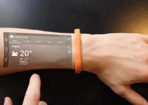 Inventan pulsera que convierte la piel en una tablet