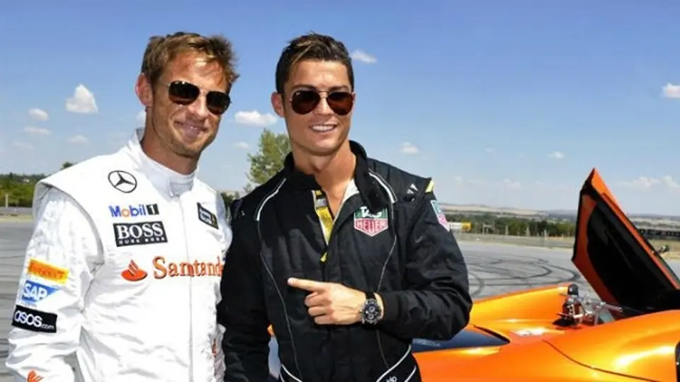 Cristiano y Jenson Button comparten pista en Madrid