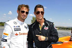Cristiano y Jenson Button comparten pista en Madrid