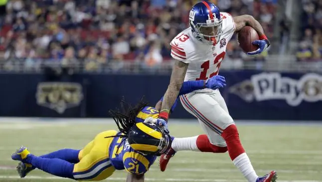 Odell Beckham Jr. evita una tacleada en juego contra Carneros | AP