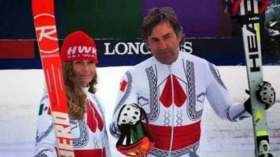 Von Hohenlohe causa furor con traje que usará en el Mundial de esquí