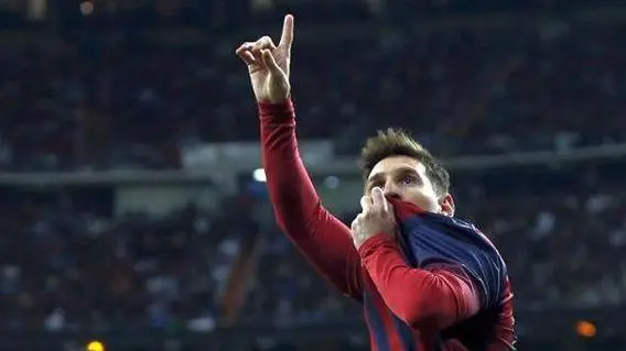 Lionel Messi celebra un gol con Barcelona | ESPECIAL