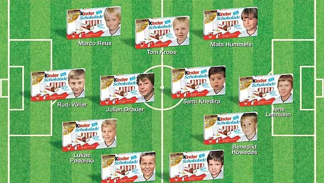 Jugadores alemanes, en empaque de chocolates