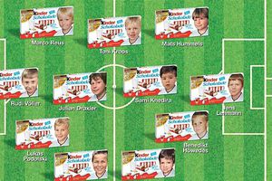 Jugadores alemanes, en empaque de chocolates