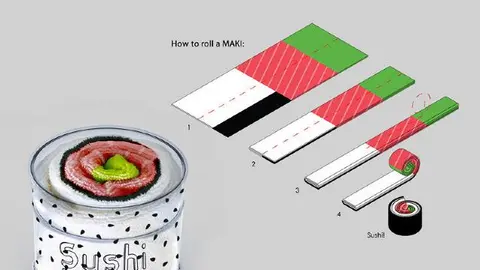 Checa estas toallas con forma de rollitos de sushi