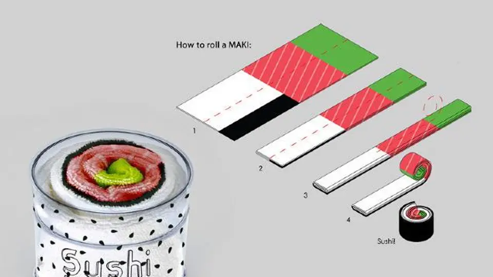 Checa estas toallas con forma de rollitos de sushi