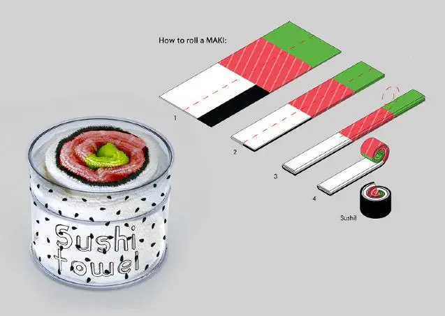 Checa estas toallas con forma de rollitos de sushi