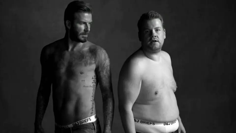 Beckham realiza parodia sobre su trabajo como modelo