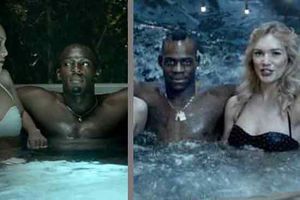 Bolt y Balotelli, bien acompañados en el jacuzzi