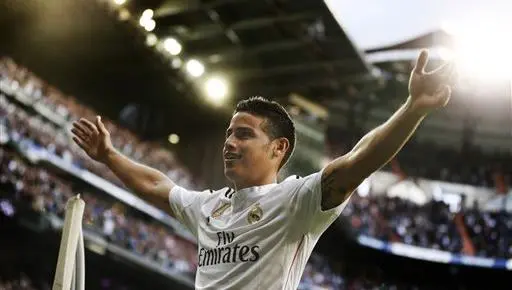 James Rodríguez celebra un gol con el Real Madrid | AP