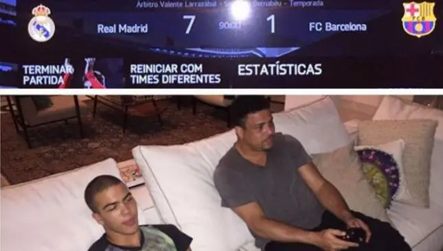 Ronaldo golea al Barcelona en el FIFA 15