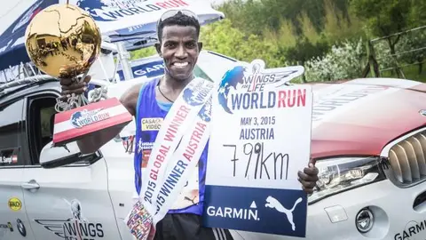 Ketema y Watanabe, ganadores de la carrera 'Wings For Life'