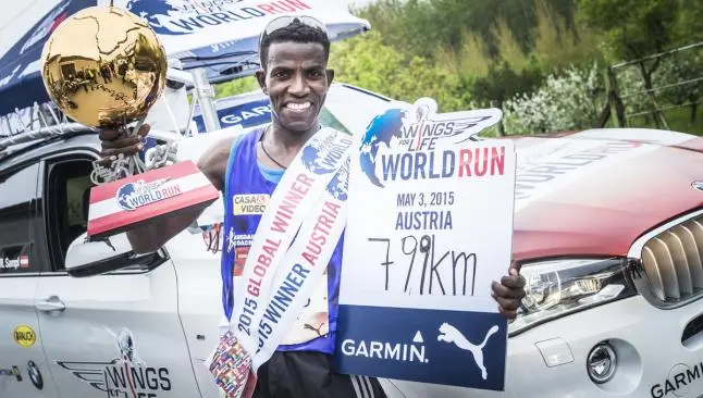 Ketema y Watanabe, ganadores de la carrera 'Wings For Life'