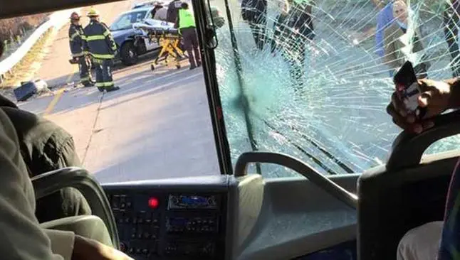 Autobuses de Pieles Rojas chocan entre sí