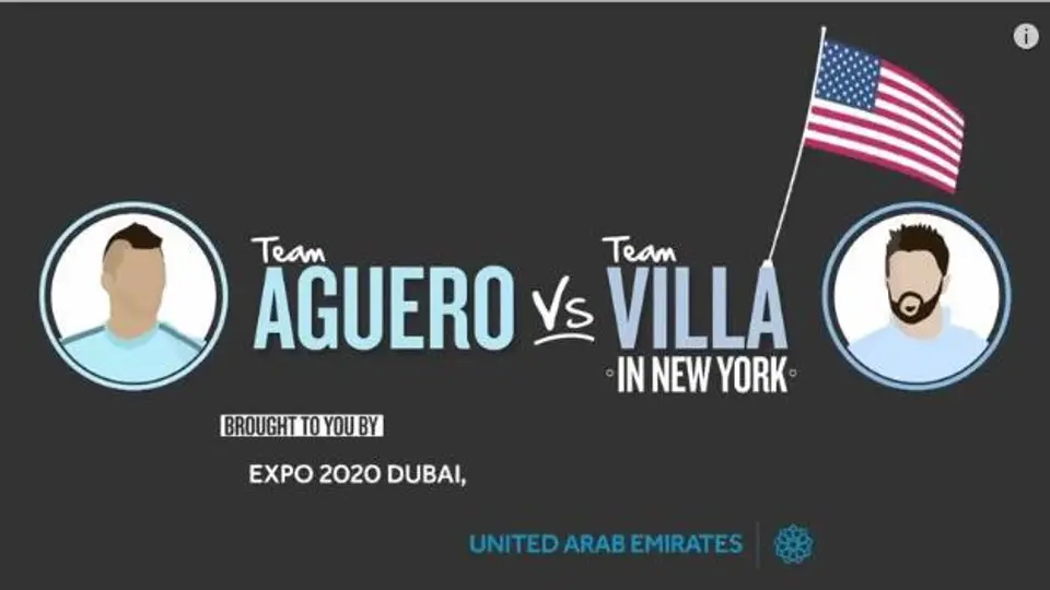 David Villa y Kun Agüero se desafían en reto de habilidad