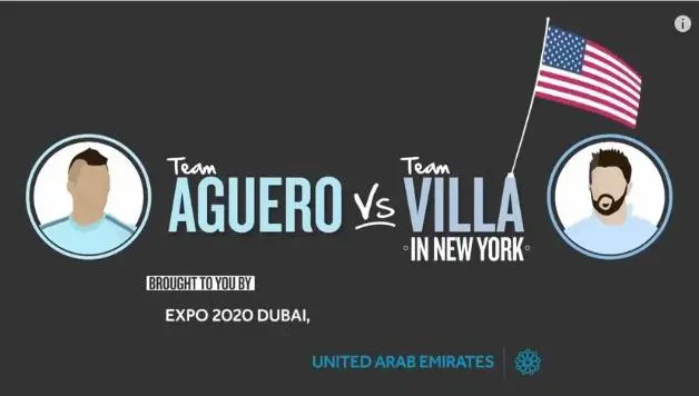 David Villa y Kun Agüero se desafían en reto de habilidad