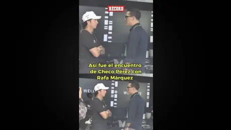 Checo Pérez y Rafa Márquez se encontraron en el primer día de actividad del GP de México