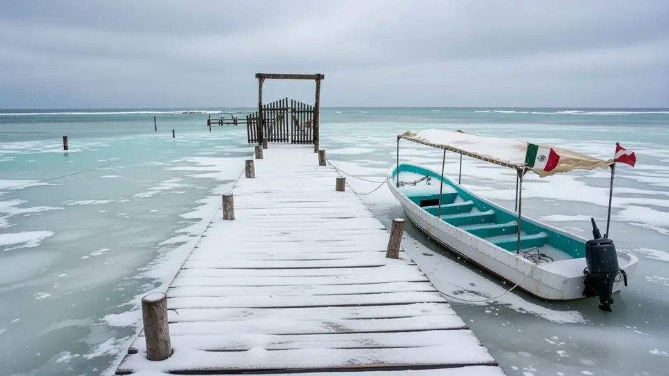¿Nieve en las playas del Golfo de México? Qué dice el pronóstico por ola ártica extrema
