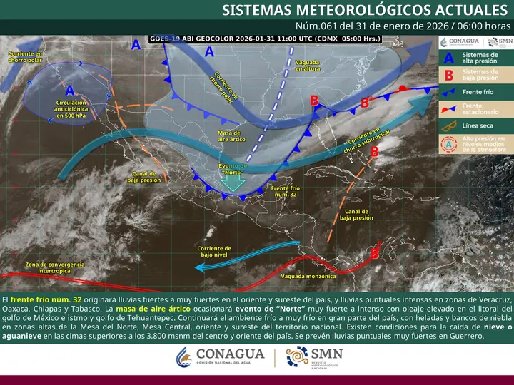 La masa de aire de Ártico mantiene las bajas temperaturas en todos los estados / Especial