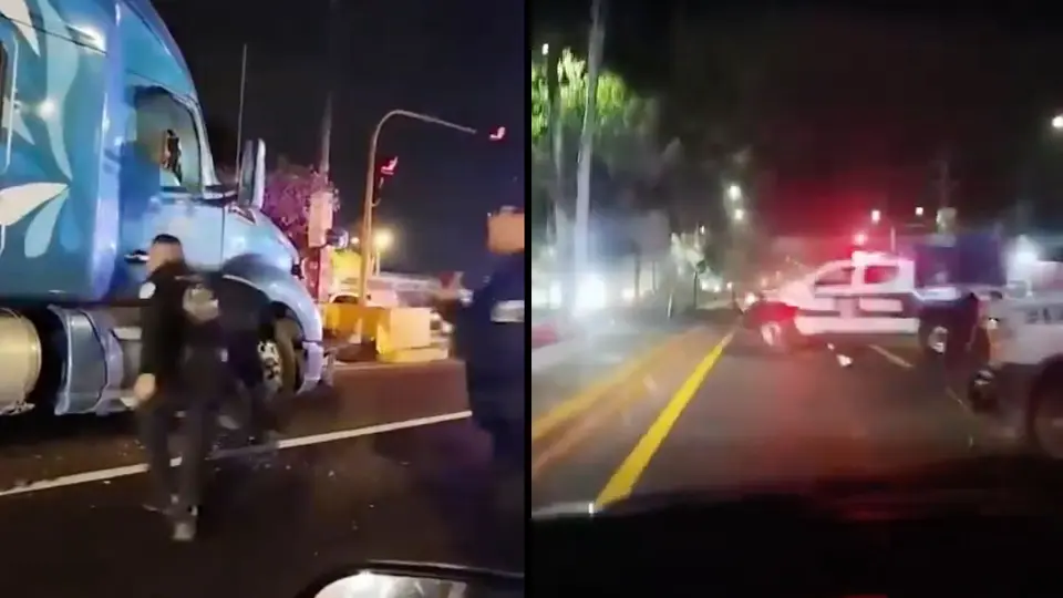 Los policías se acercaron a la puerta del tráiler cuando de pronto los reciben a balazos / Especial