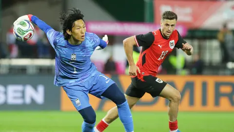 Seung-gyu Kim en el partido amistoso entre Corea del Sur y Austria | AP