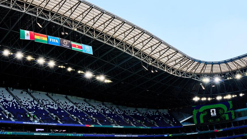 Estadio Monterrey previo al partido entre Surinam y Bolivia en el Repechaje del Mundial 2026 | MEXSPORT