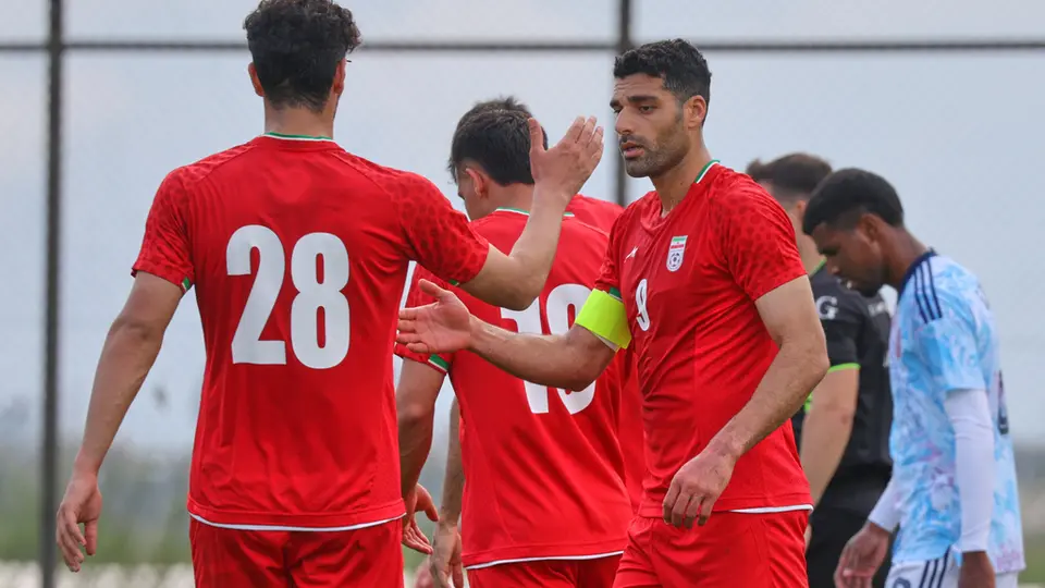 Jugadores de Irán en celebración durante su amistoso contra Costa Rica | AP