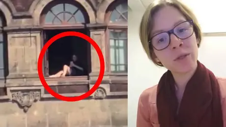 Revelan identidad de la mujer que se asoleaba en Palacio Nacional