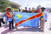 La afición del Congo tiñe de azul el Estadio Guadalajara y arma su propia fiesta
