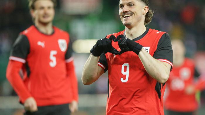 Marcel Sabitzer en celebración en el partido amistoso entre Austria y Corea del Sur | AP