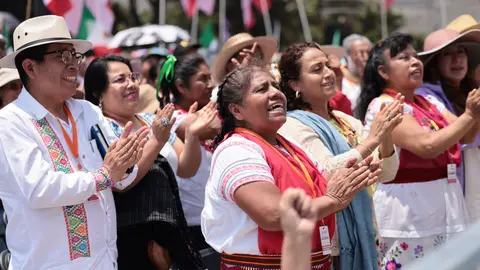 Durante su mensaje, Claudia Sheinbaum destacó la continuidad del proyecto político impulsado por Andrés Manuel López Obrador./ Gobierno de México