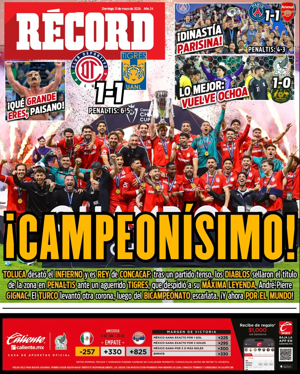 Portada RÉCORD 31 de mayo de 2026