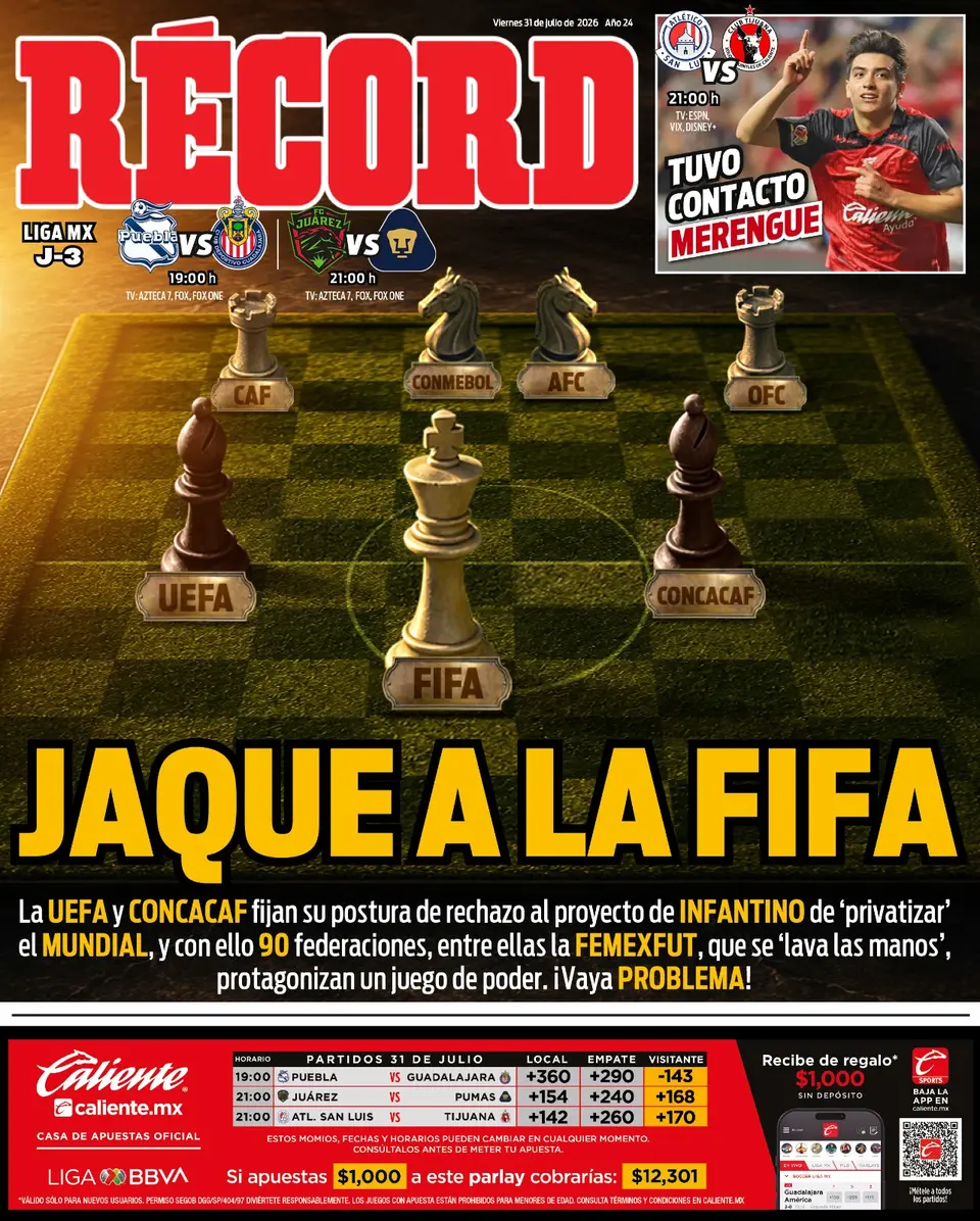 Portada RÉCORD 31 de julio de 2026