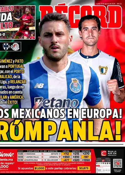 Portada RÉCORD 31 de agosto de 2026