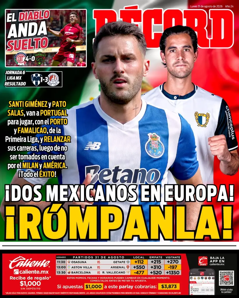 Portada RÉCORD 31 de agosto de 2026
