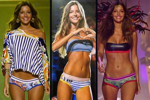 Malena Costa, radiante en pasarela de bikinis