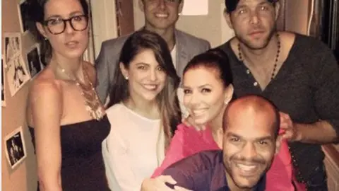 Chicharito y Eva Longoria, juntos en una cena