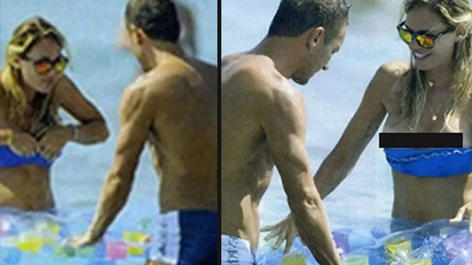 Ilary Totti, topless involuntario en la playa