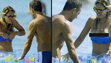 Ilary Totti, topless involuntario en la playa