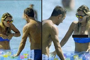Ilary Totti, topless involuntario en la playa