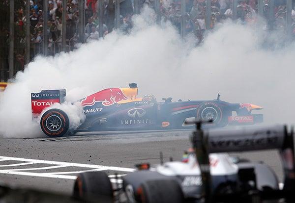 Así celebró Vettel al final de la carrera | AP