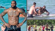 LeBron James muestra su físico en playas de Miami