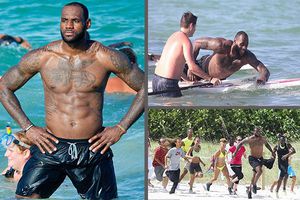 LeBron James muestra su físico en playas de Miami