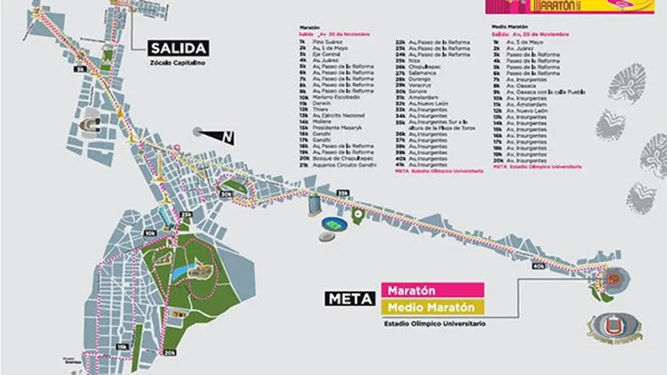 Conoce la ruta del Maratón de la Ciudad de México