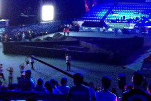 Cerca de la tragedia al caer estructura en Mundial de TKD de Puebla