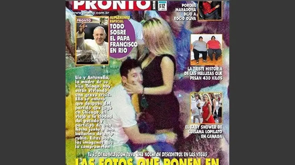 Revista publica fotografías polémicas de Messi con una mujer