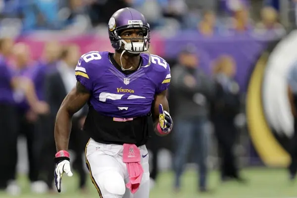 Adrian Peterson, duda para enfrentar a los Gigantes de Nueva York