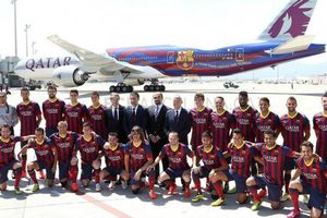 Qatar Airways presenta avión del Barcelona