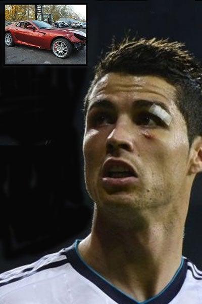 En 2009, cuando militaba en el Manchester United, CR7 chocó su Ferrari | ESPECIAL