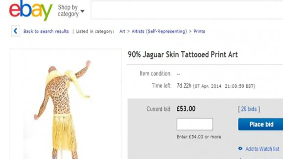 Hombre pretende vender su piel tatuada en eBay